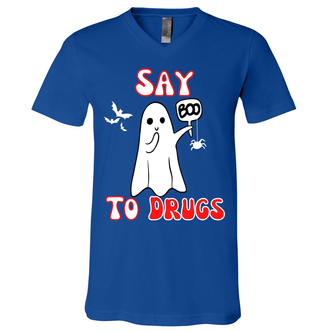 Say Boo To Drugs National Red Ribbon Week Awareness Cool Gift V-Neck T-Shirt