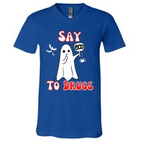 Say Boo To Drugs National Red Ribbon Week Awareness Cool Gift V-Neck T-Shirt