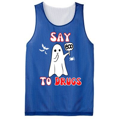 Say Boo To Drugs National Red Ribbon Week Awareness Cool Gift Mesh Reversible Basketball Jersey Tank