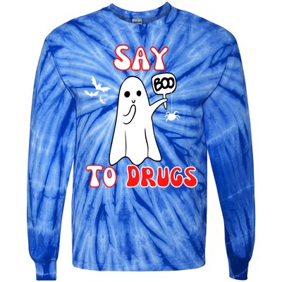 Say Boo To Drugs National Red Ribbon Week Awareness Cool Gift Tie-Dye Long Sleeve Shirt