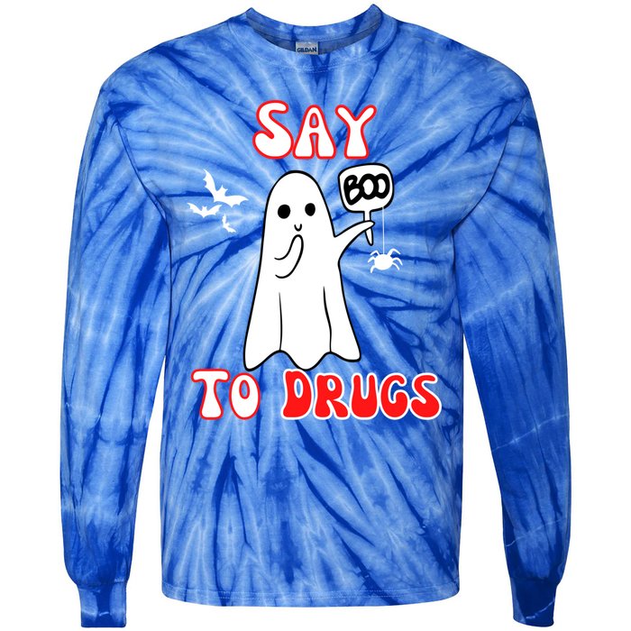 Say Boo To Drugs National Red Ribbon Week Awareness Cool Gift Tie-Dye Long Sleeve Shirt