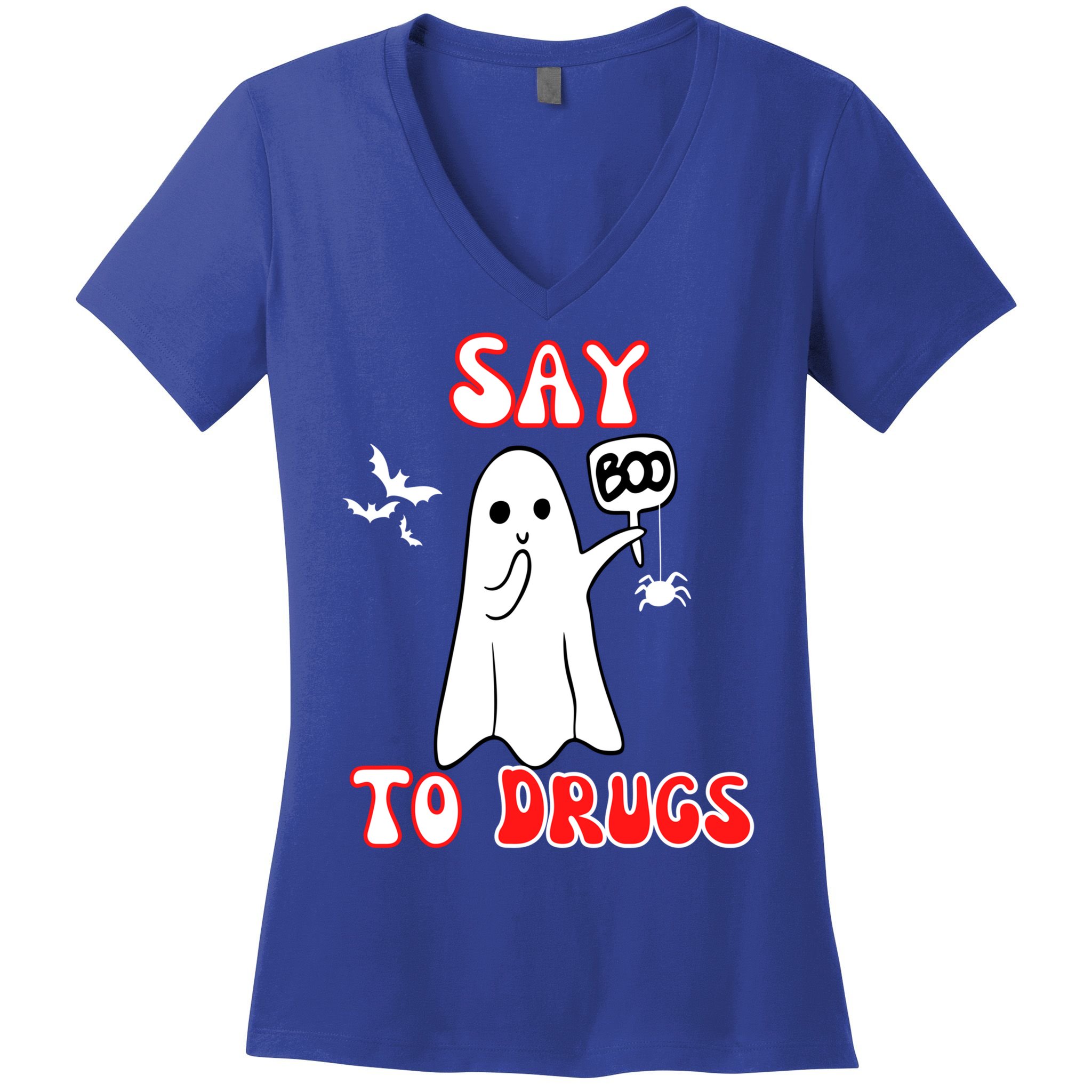 Say Boo To Drugs National Red Ribbon Week Awareness Cool Gift Women's V-Neck T-Shirt