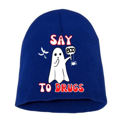 Say Boo To Drugs National Red Ribbon Week Awareness Cool Gift Short Acrylic Beanie