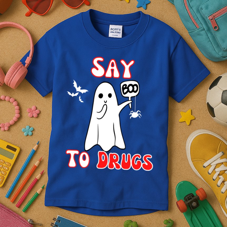 Say Boo To Drugs National Red Ribbon Week Awareness Cool Gift Kids T-Shirt