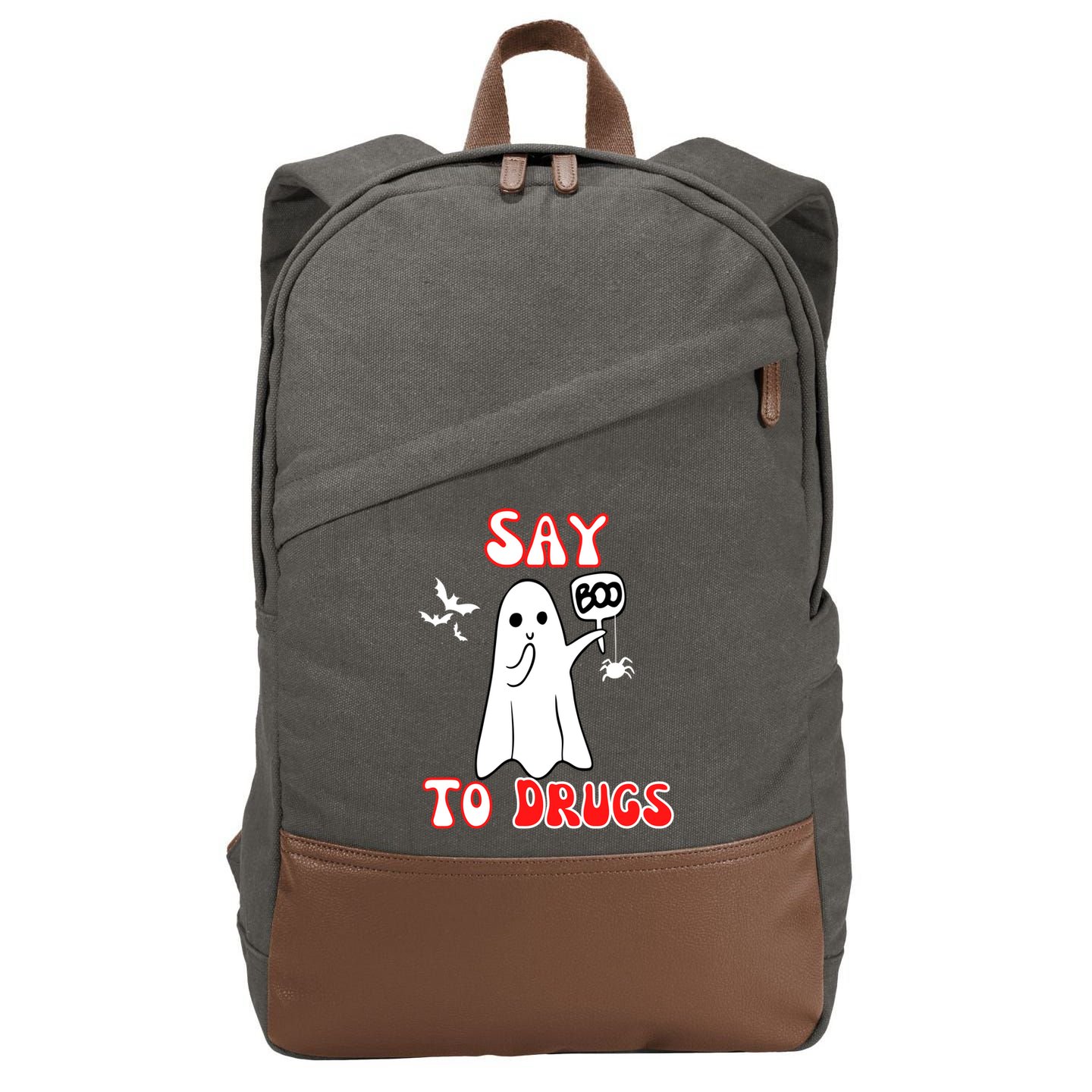 Say Boo To Drugs National Red Ribbon Week Awareness Cool Gift Cotton Canvas Backpack