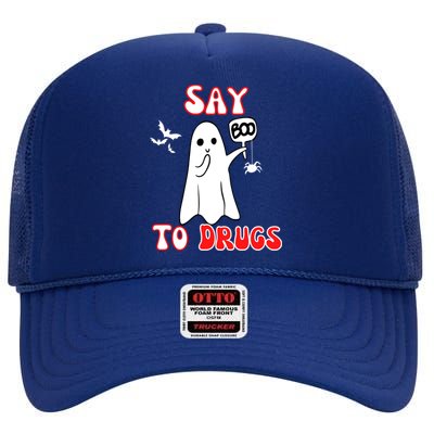 Say Boo To Drugs National Red Ribbon Week Awareness Cool Gift High Crown Mesh Back Trucker Hat