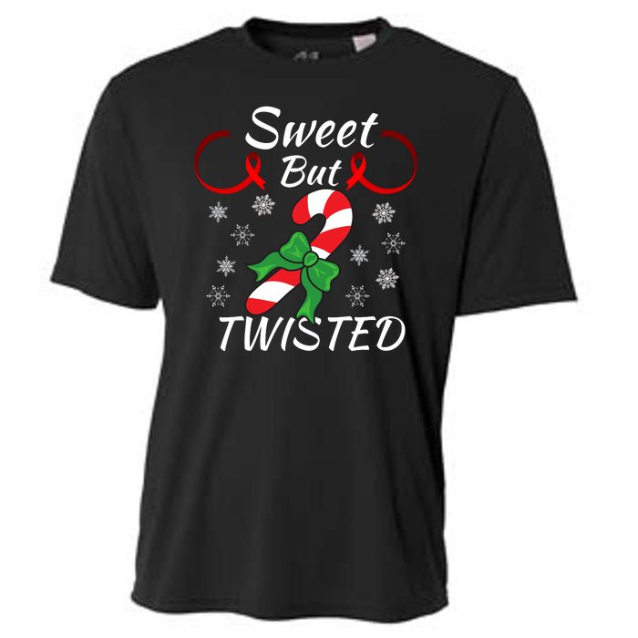 Sweet But Twisted Funny Candy Cane Christmas Holiday Funny Holiday Candy Cane Cooling Performance Crew T-Shirt