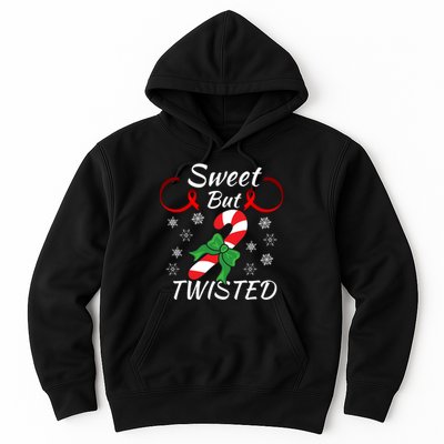 Sweet But Twisted Funny Candy Cane Christmas Holiday Funny Holiday Candy Cane Hoodie