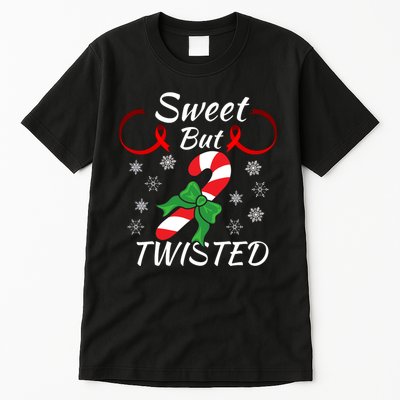 Sweet But Twisted Funny Candy Cane Christmas Holiday Funny Holiday Candy Cane Tall T-Shirt