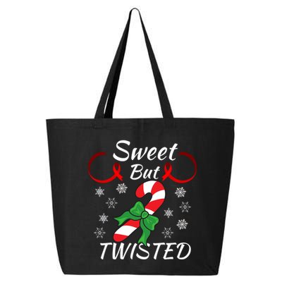 Sweet But Twisted Funny Candy Cane Christmas Holiday Funny Holiday Candy Cane 25L Jumbo Tote