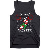 Sweet But Twisted Funny Candy Cane Christmas Holiday Funny Holiday Candy Cane Tank Top