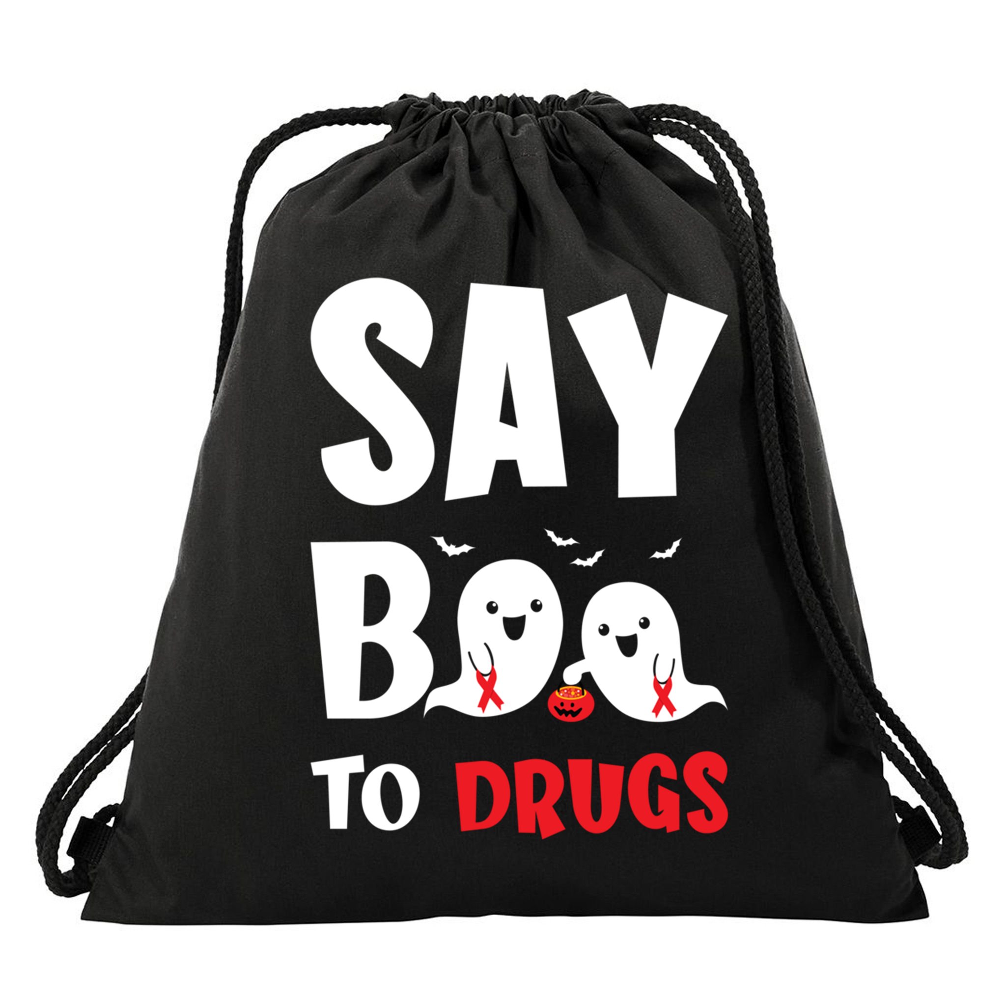 Say Boo To Drugs Red Ribbon Week Awareness Cool Gift Drawstring Bag