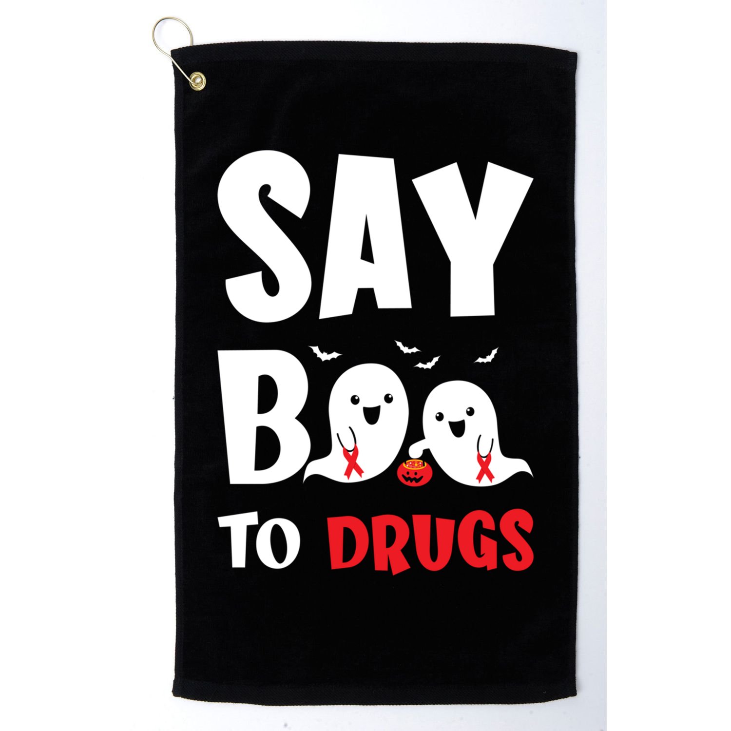 Say Boo To Drugs Red Ribbon Week Awareness Cool Gift Golf Towel