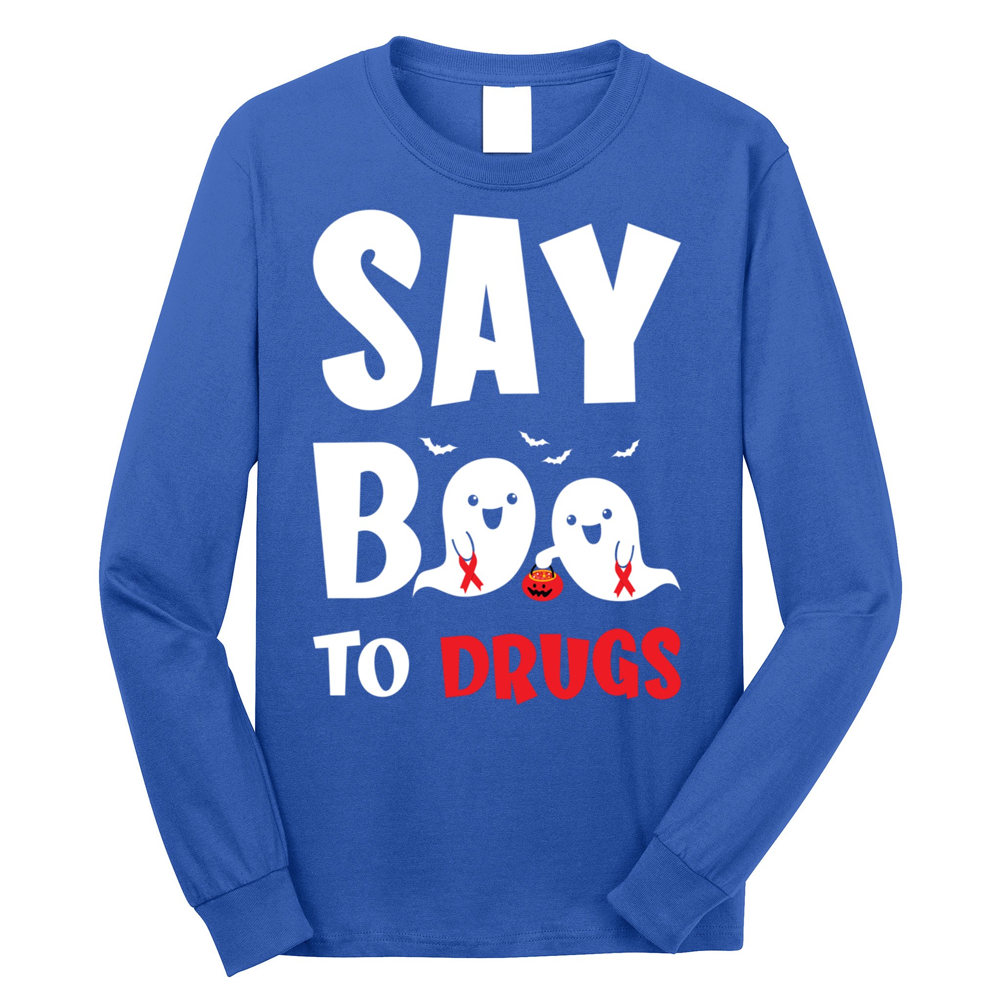 Say Boo To Drugs Red Ribbon Week Awareness Cool Gift Long Sleeve Shirt