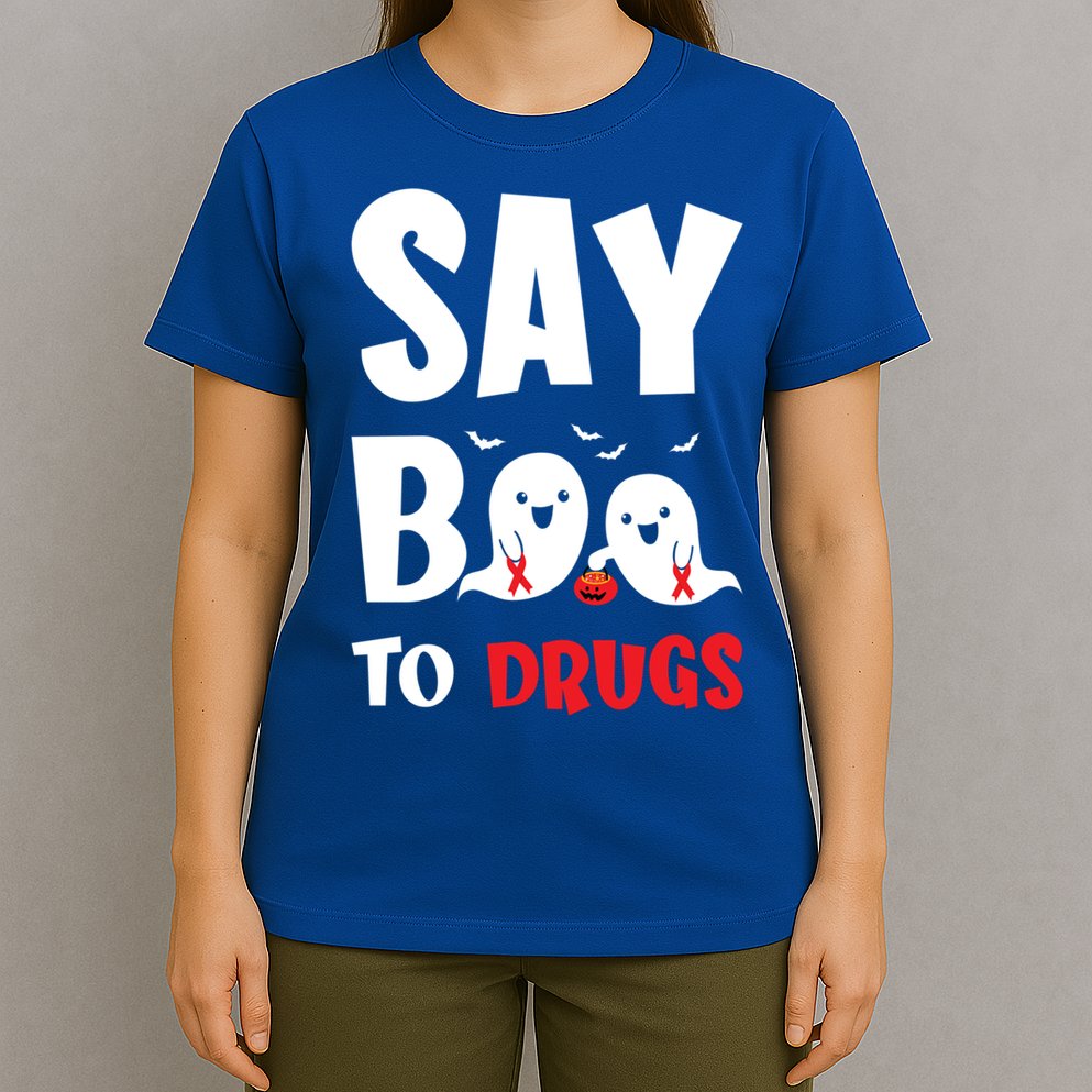 Say Boo To Drugs Red Ribbon Week Awareness Cool Gift T-Shirt