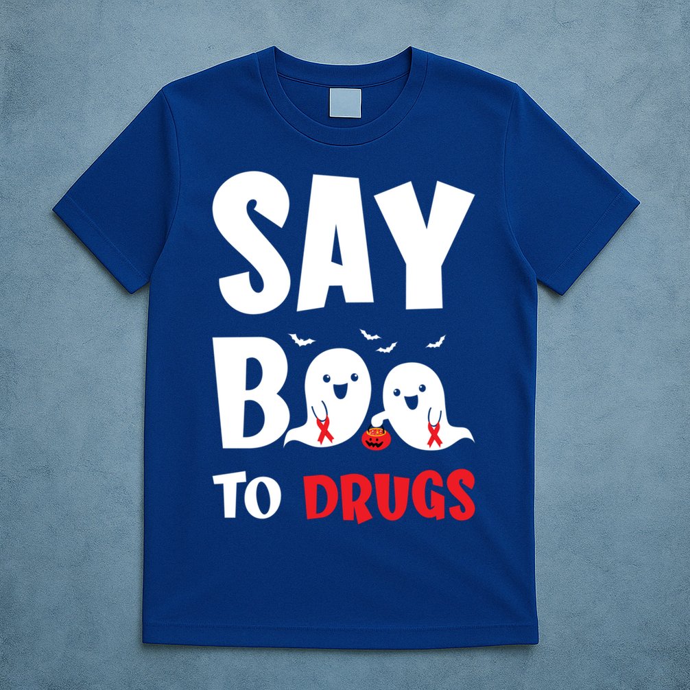 Say Boo To Drugs Red Ribbon Week Awareness Cool Gift T-Shirt