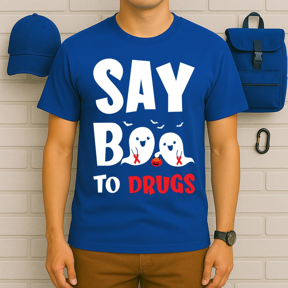 Say Boo To Drugs Red Ribbon Week Awareness Cool Gift T-Shirt