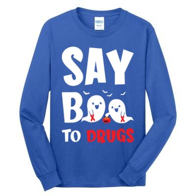 Say Boo To Drugs Red Ribbon Week Awareness Cool Gift Tall Long Sleeve T-Shirt