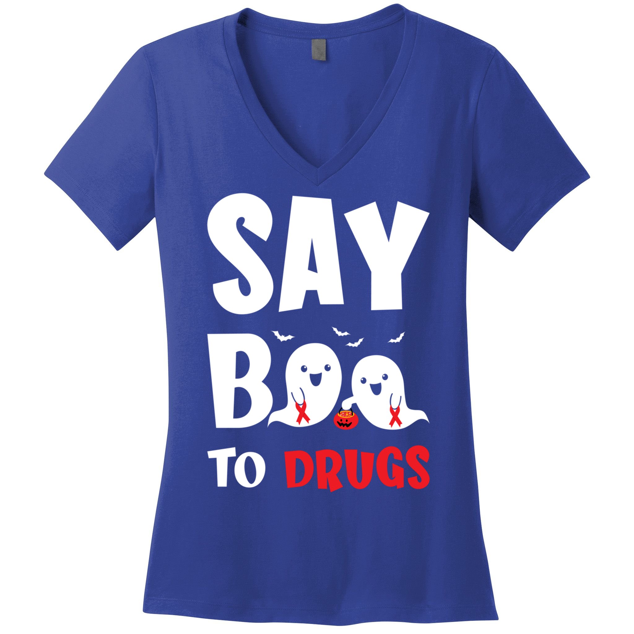 Say Boo To Drugs Red Ribbon Week Awareness Cool Gift Women's V-Neck T-Shirt