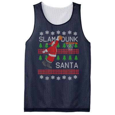 Santa Basketball Ugly Christmas Art Slam Dunk Santa Mesh Reversible Basketball Jersey Tank