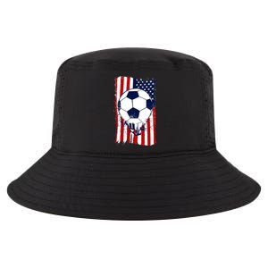 Soccer Ball USA American Flag Patriotic Football Cool Comfort Performance Bucket Hat