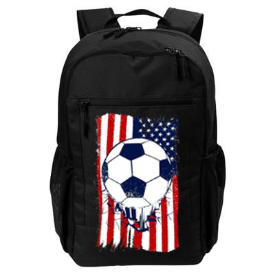 Soccer Ball USA American Flag Patriotic Football Daily Commute Backpack