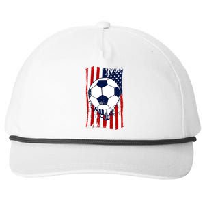 Soccer Ball USA American Flag Patriotic Football Snapback Five-Panel Rope Hat