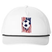 Soccer Ball USA American Flag Patriotic Football Snapback Five-Panel Rope Hat