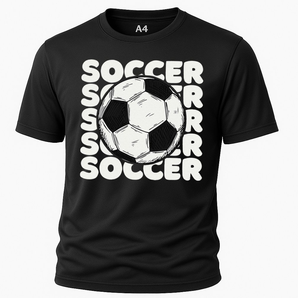Soccer Ball USA American Flag Patriotic Football Cooling Performance Crew T-Shirt