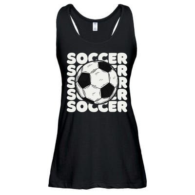 Soccer Ball USA American Flag Patriotic Football Ladies Essential Flowy Tank