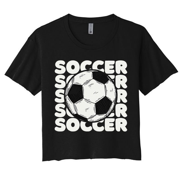 Soccer Ball USA American Flag Patriotic Football Crop Top