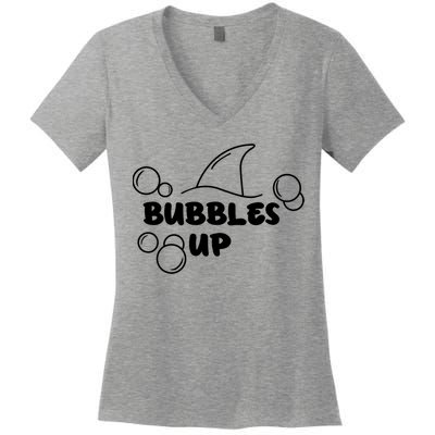 Shark Bubbles Up Women's V-Neck T-Shirt