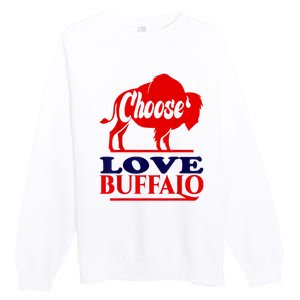 Strong Buffalo USA Pray For Buffalo Premium Crewneck Sweatshirt