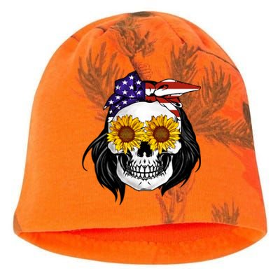 Skull Bandana Us Flag 4th Of July Funny Gift Cute Gift Kati - Camo Knit Beanie