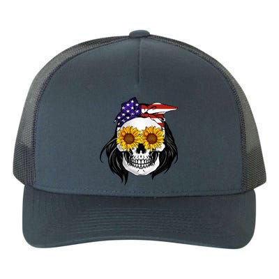 Skull Bandana Us Flag 4th Of July Funny Gift Cute Gift Yupoong Adult 5-Panel Trucker Hat