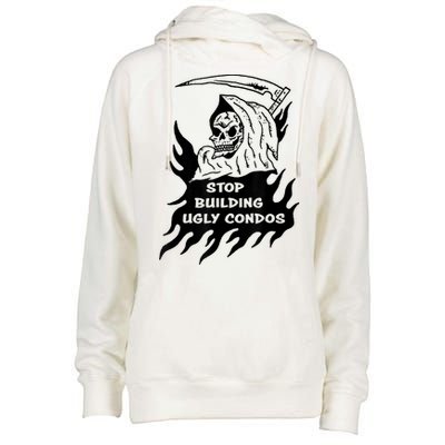 Stop building ugly condos Womens Funnel Neck Pullover Hood