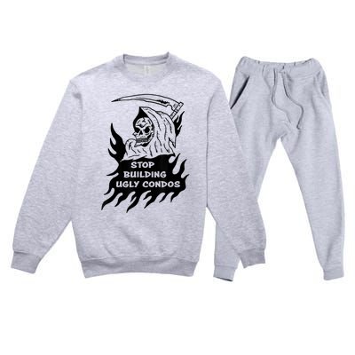 Stop building ugly condos Premium Crewneck Sweatsuit Set