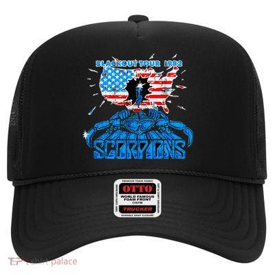 Scorpions Blackout Usa 1982 High Crown Mesh Back Trucker Hat