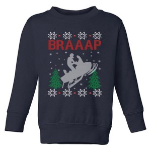 Snowmobile Braaap Ugly Christmas Toddler Sweatshirt