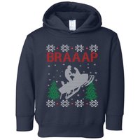 Snowmobile Braaap Ugly Christmas Toddler Hoodie