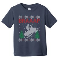 Snowmobile Braaap Ugly Christmas Toddler T-Shirt