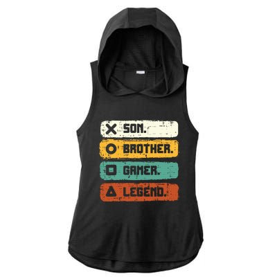 Son Brother Video Gamer Legend Gaming Teens Ladies PosiCharge Tri-Blend Wicking Draft Hoodie Tank