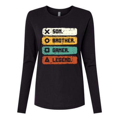 Son Brother Video Gamer Legend Gaming Teens Womens Cotton Relaxed Long Sleeve T-Shirt