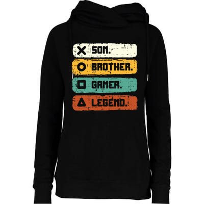 Son Brother Video Gamer Legend Gaming Teens Womens Funnel Neck Pullover Hood