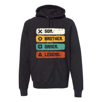 Son Brother Video Gamer Legend Gaming Teens Premium Hoodie