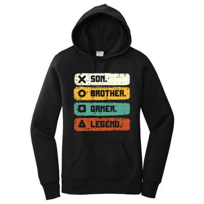 Son Brother Video Gamer Legend Gaming Teens Women's Pullover Hoodie