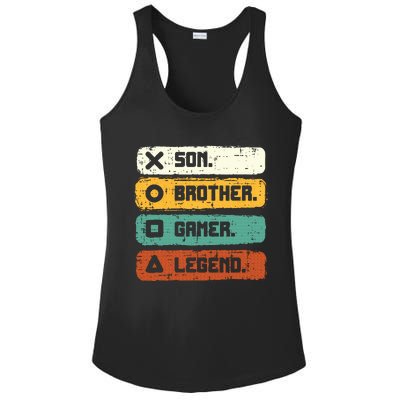 Son Brother Video Gamer Legend Gaming Teens Ladies PosiCharge Competitor Racerback Tank