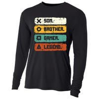 Son Brother Video Gamer Legend Gaming Teens Cooling Performance Long Sleeve Crew