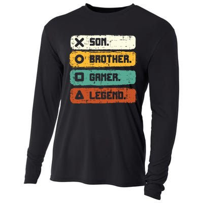 Son Brother Video Gamer Legend Gaming Teens Cooling Performance Long Sleeve Crew