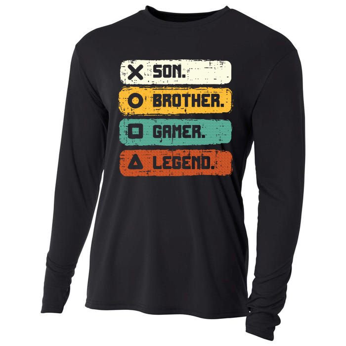 Son Brother Video Gamer Legend Gaming Teens Cooling Performance Long Sleeve Crew